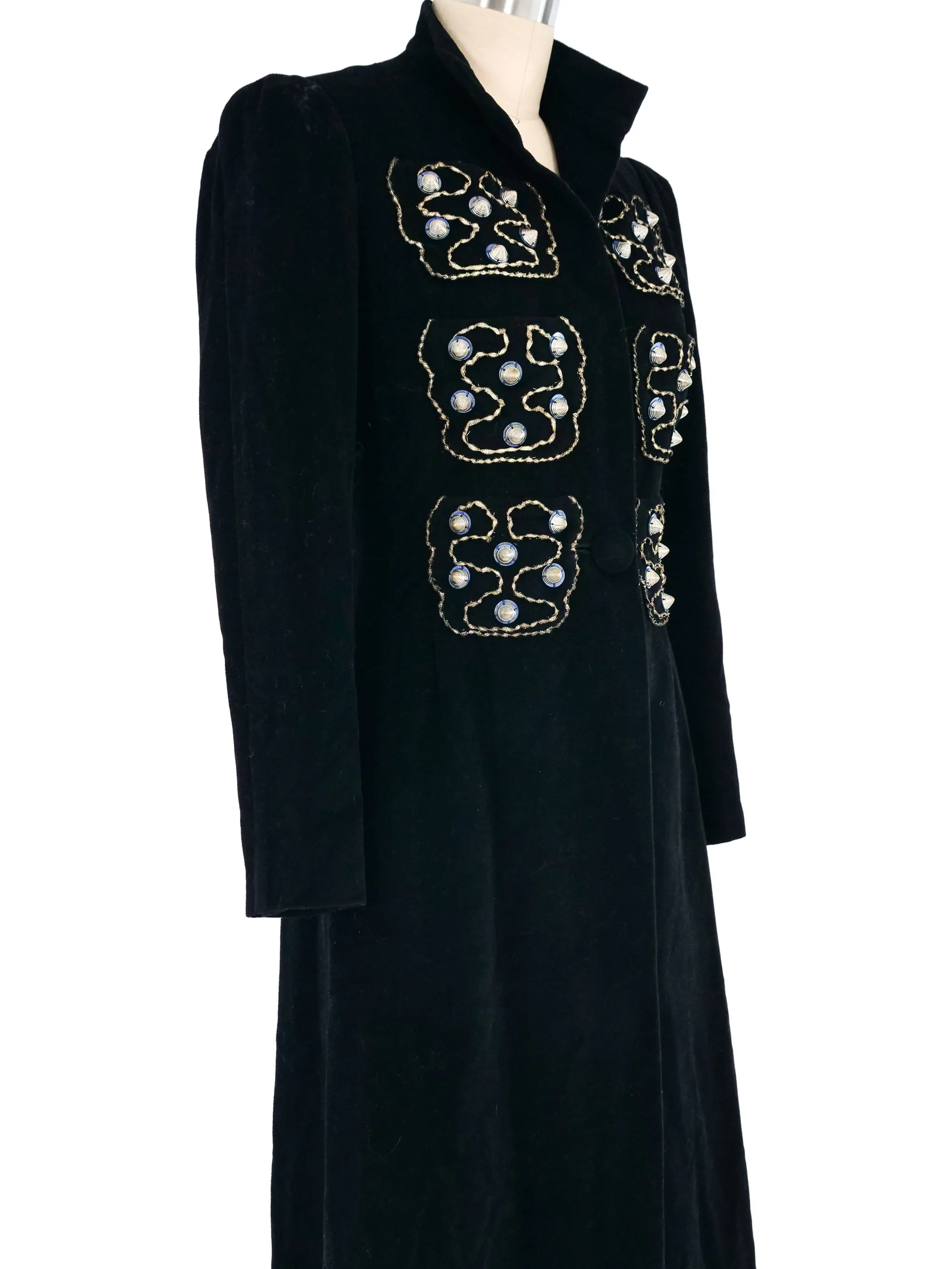 1940's Embellished Maxi Coat