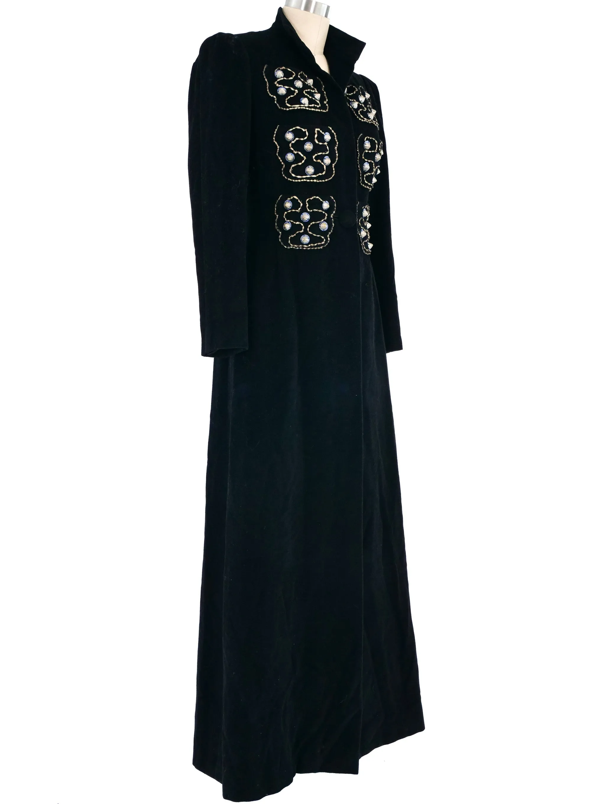 1940's Embellished Maxi Coat