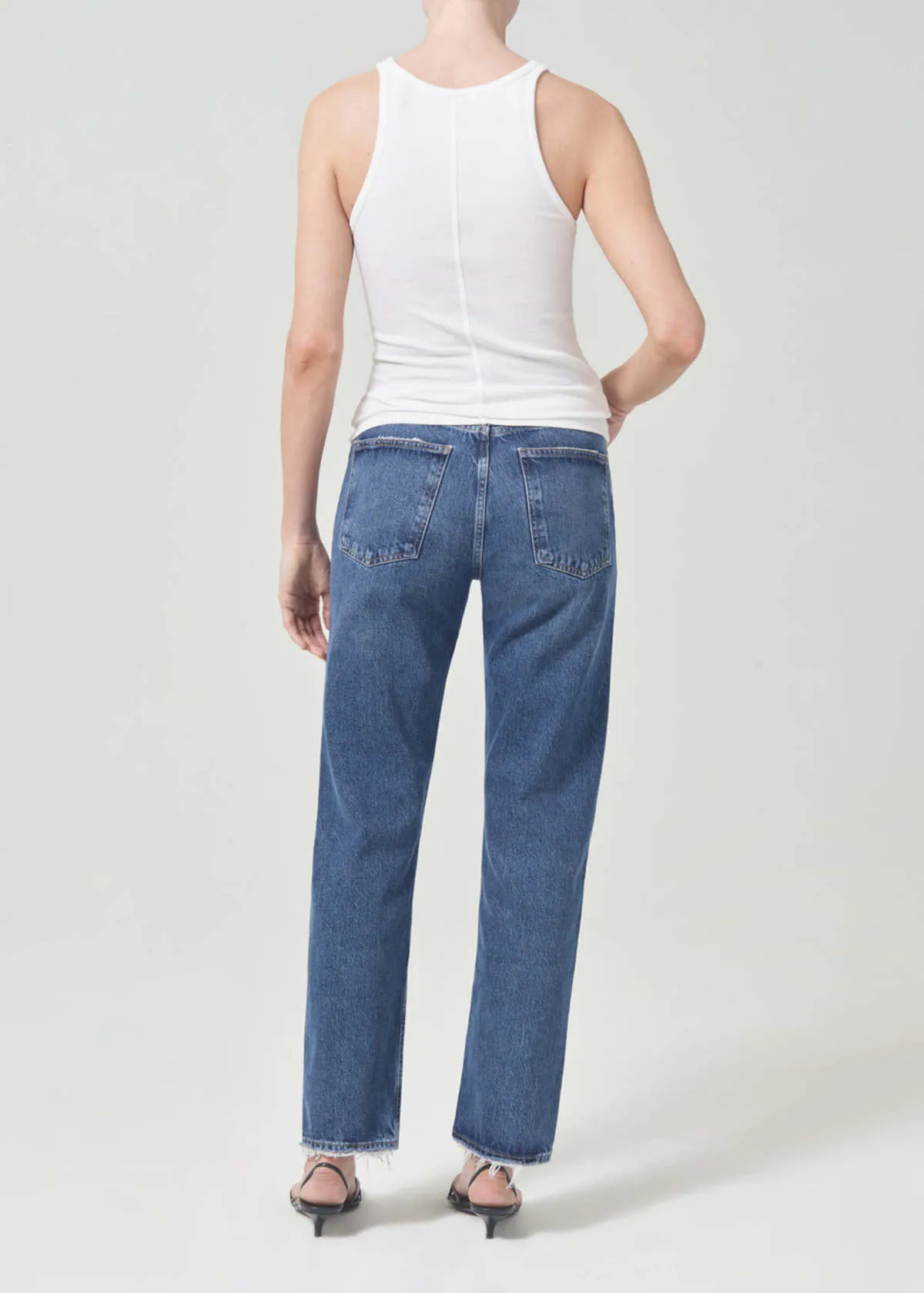 90's Pinch Waist High Rise Straight Jeans - Range