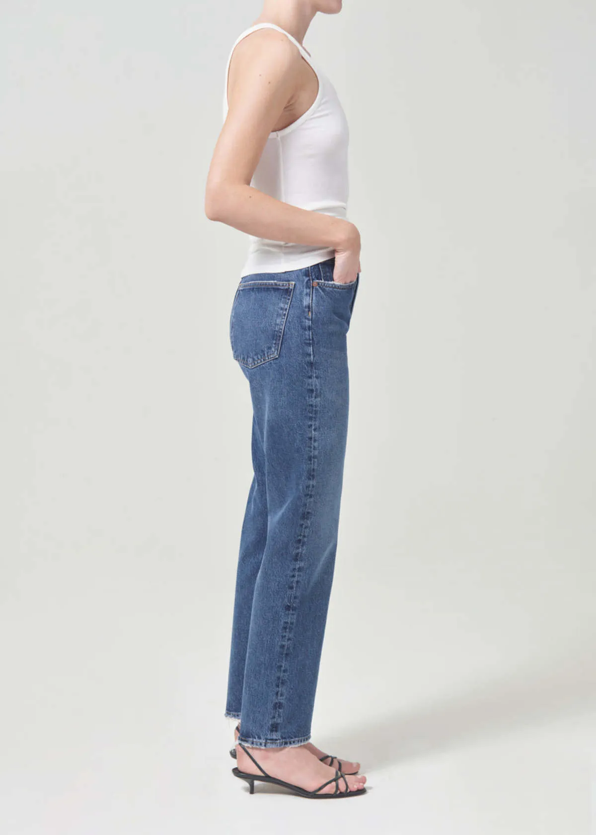 90's Pinch Waist High Rise Straight Jeans - Range