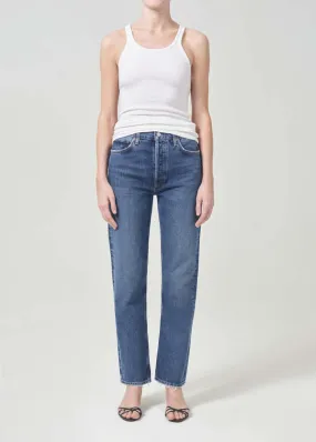 90's Pinch Waist High Rise Straight Jeans - Range