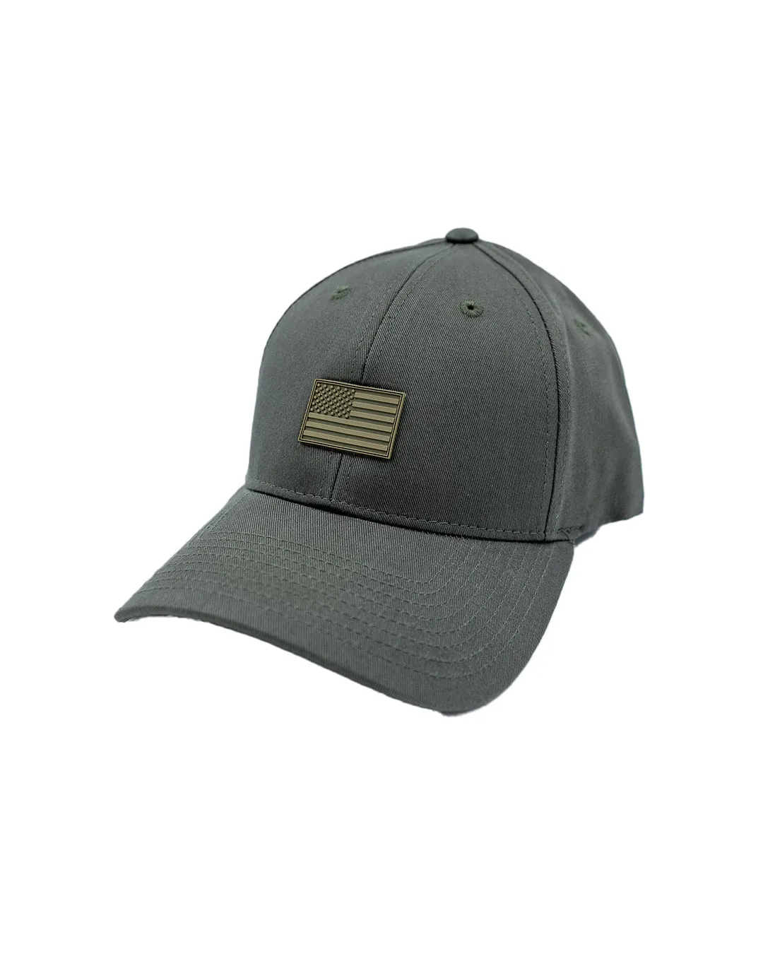 American Flag Army Green Structured Dad Hat