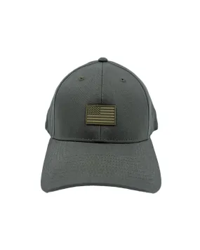 American Flag Army Green Structured Dad Hat