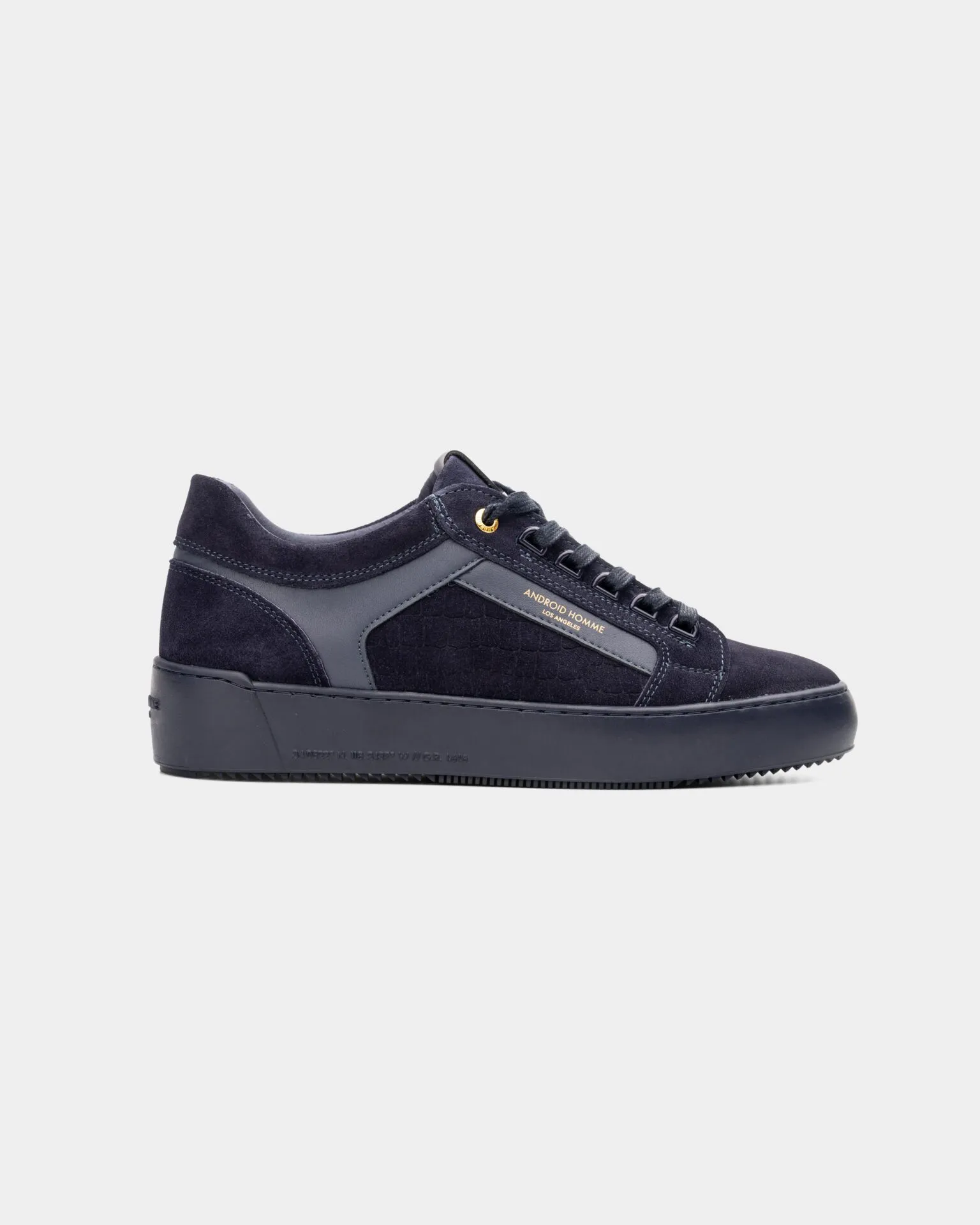 Android Homme Men’s Venice 124 Navy Caiman Croc Emboss Sneaker AHP241-08