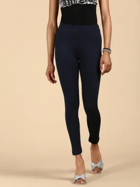 Ankle Length Leggings Cotton-Dark Navy Blue