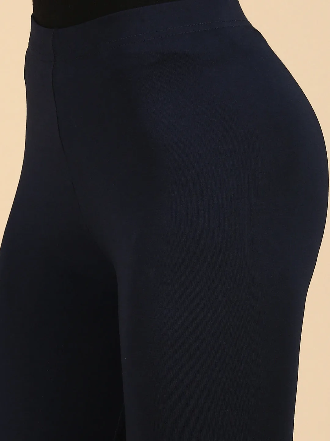 Ankle Length Leggings Cotton-Dark Navy Blue