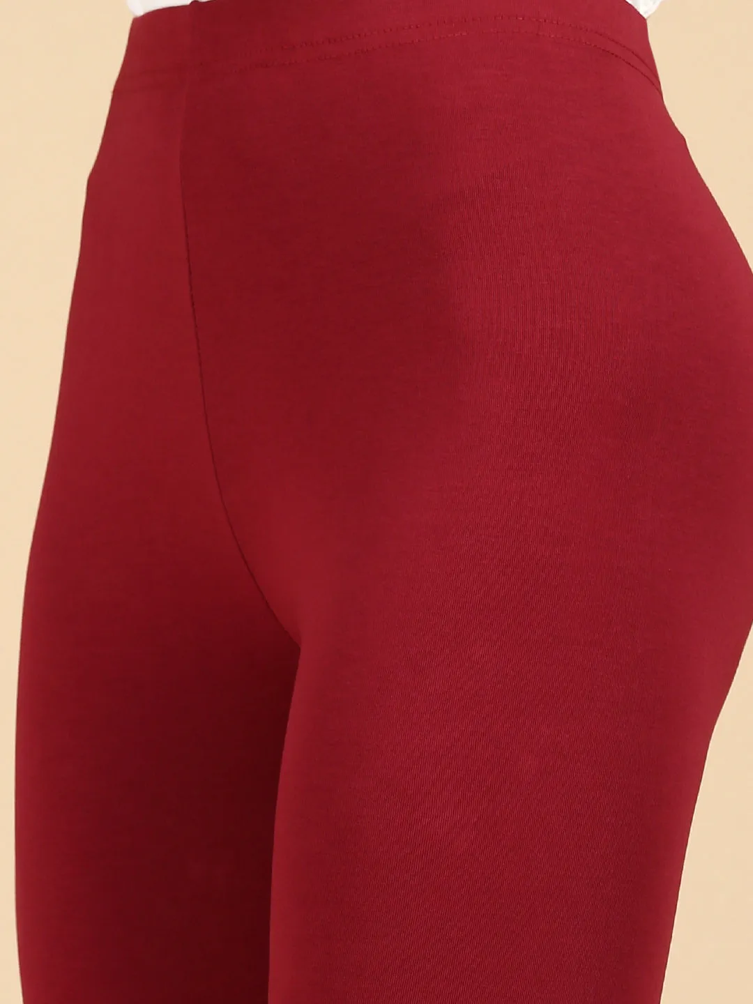 Ankle Length Leggings Cotton-Wine