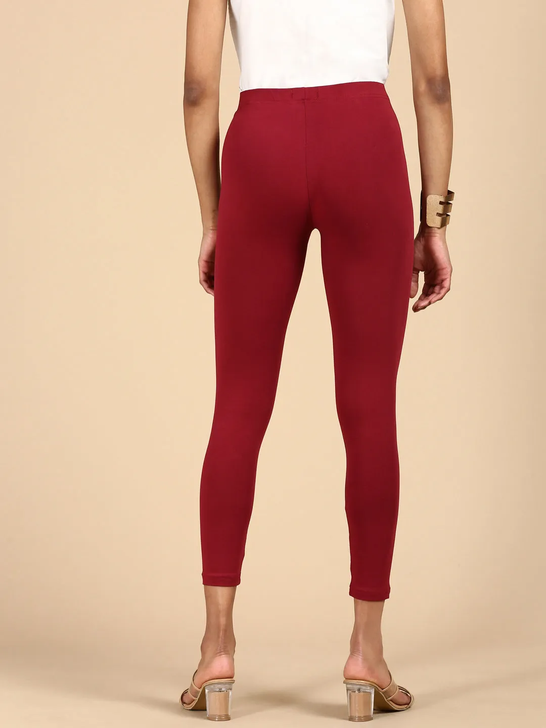 Ankle Length Leggings Cotton-Wine