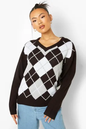 Argyle Check Sweater