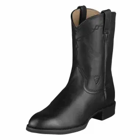 Ariat Mens Heritage Pull On Roper Cowboy Boot Black 10002280 35501