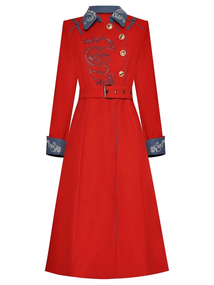 Arya Woolen Winter Embroidery Overcoat