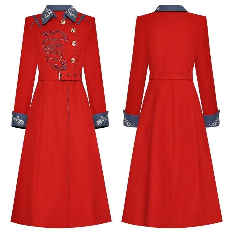 Arya Woolen Winter Embroidery Overcoat