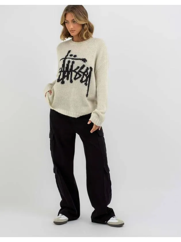 AU Australia ST1M0289 Smooth Graffiti Knit Sweater Cream WOMENS