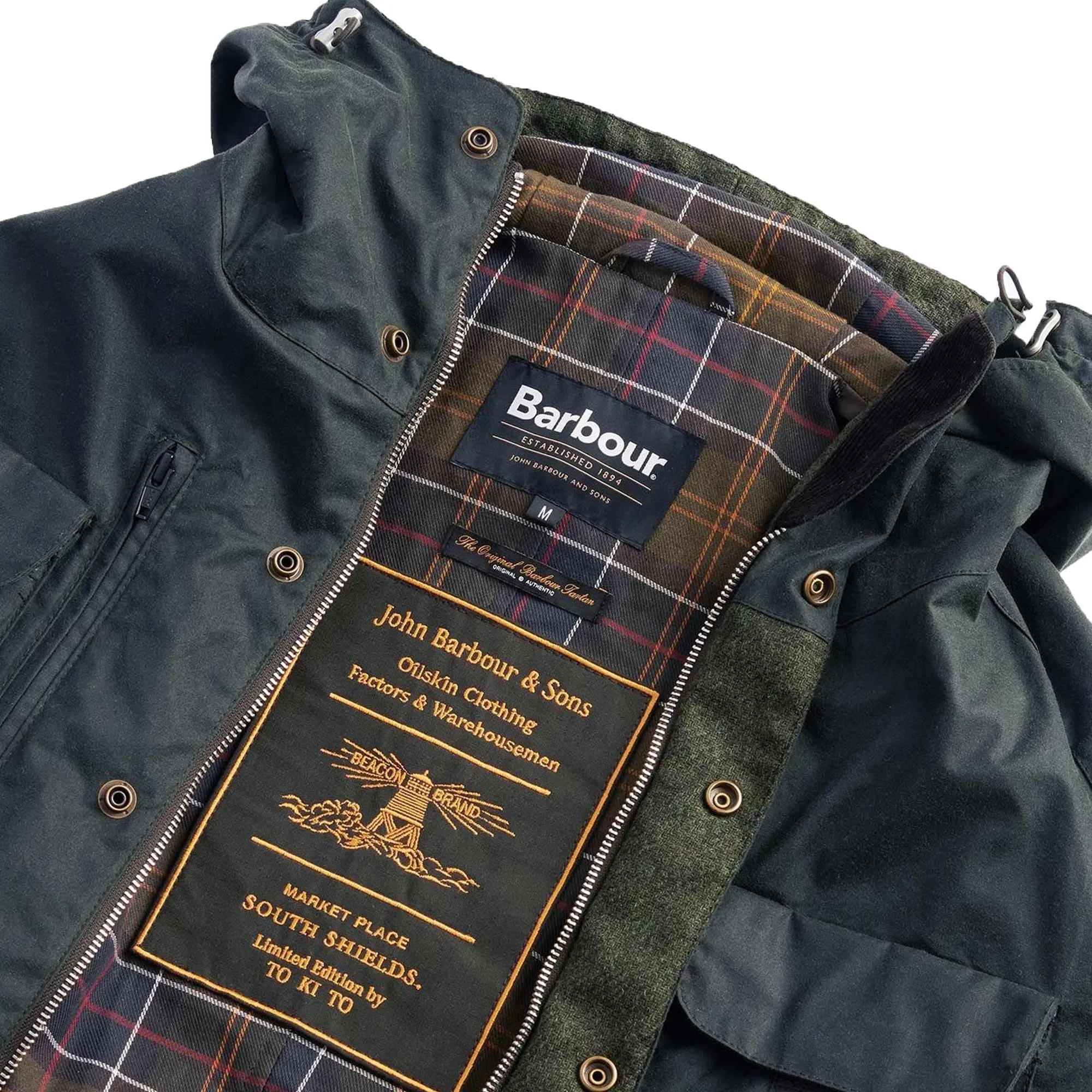 Barbour x TO KI TO Bicycle Waxed Jacket - Sage