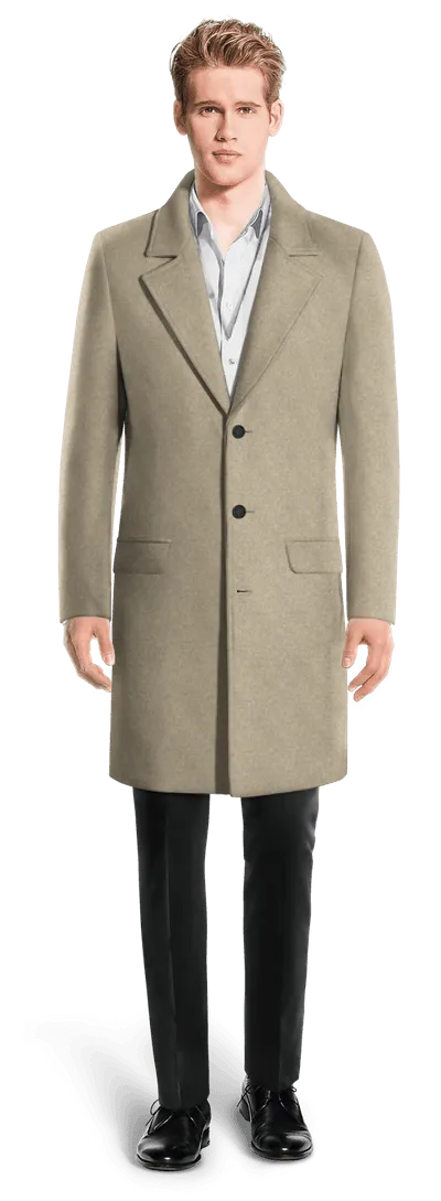 Beige Long Overcoat