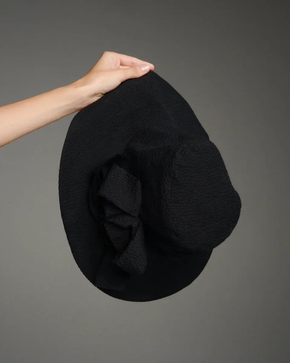 Black Flower Hat