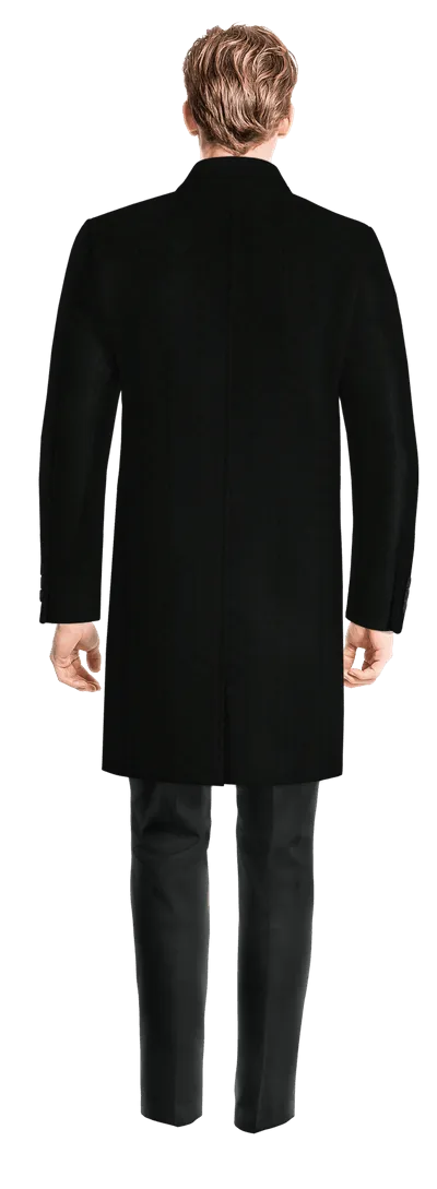 Black Long Overcoat with removable padded piece