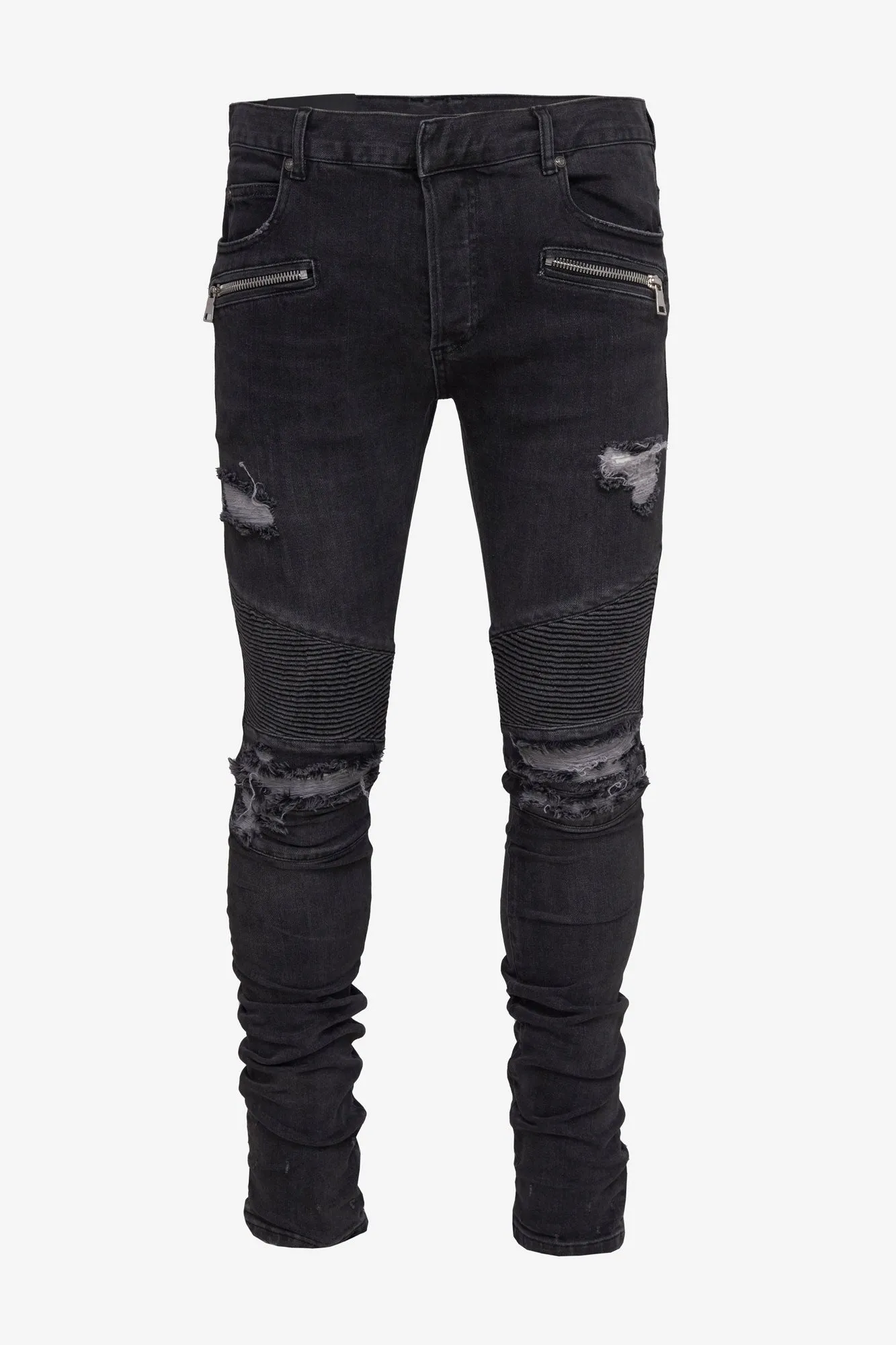 Blugi Balmain Paris Ripped biker jeans