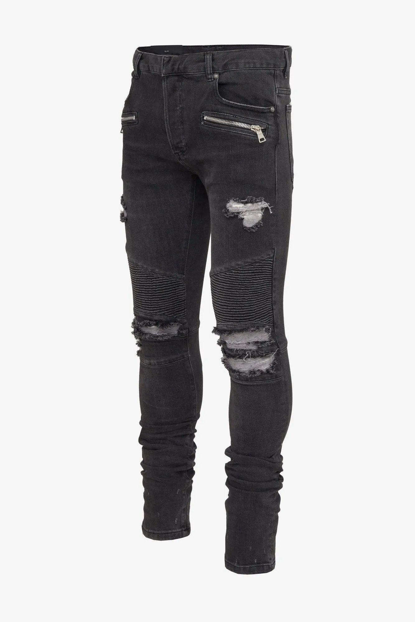 Blugi Balmain Paris Ripped biker jeans