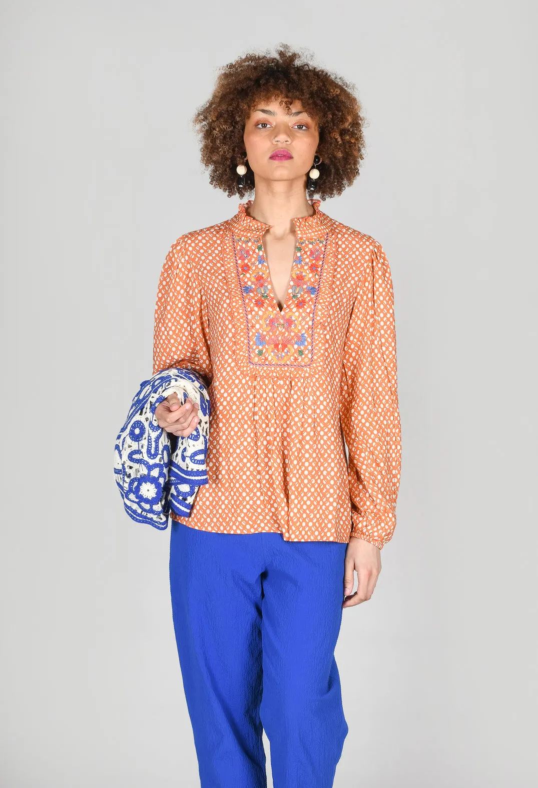 Bohemian Style Blouse in Orange