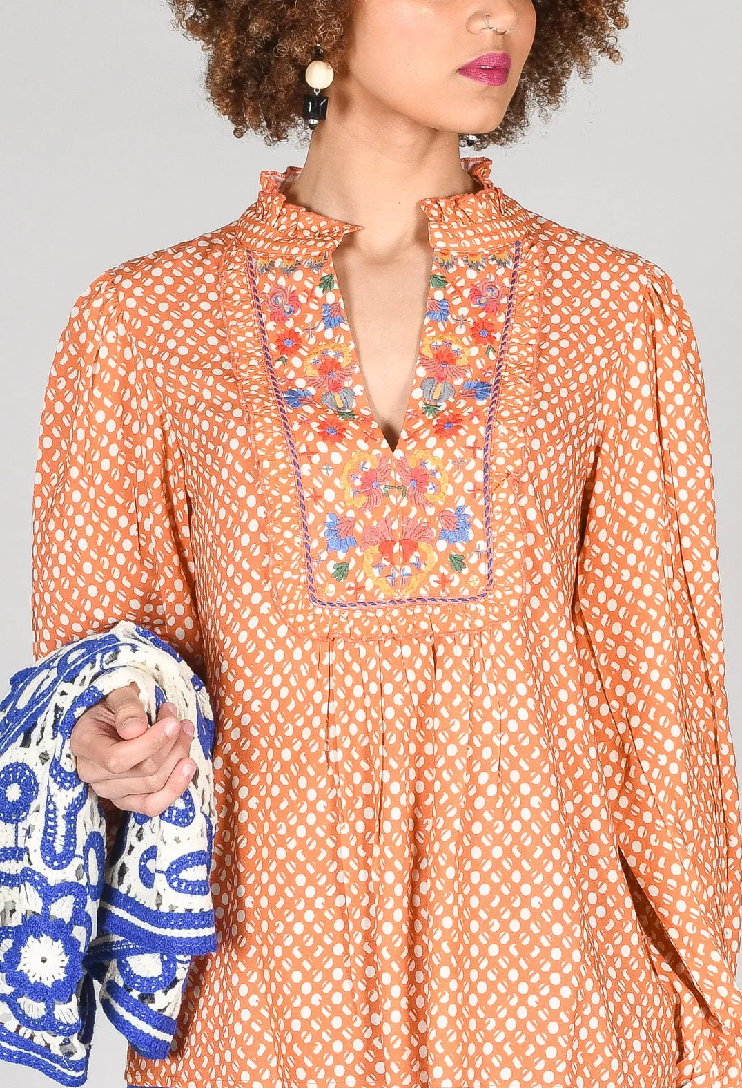 Bohemian Style Blouse in Orange