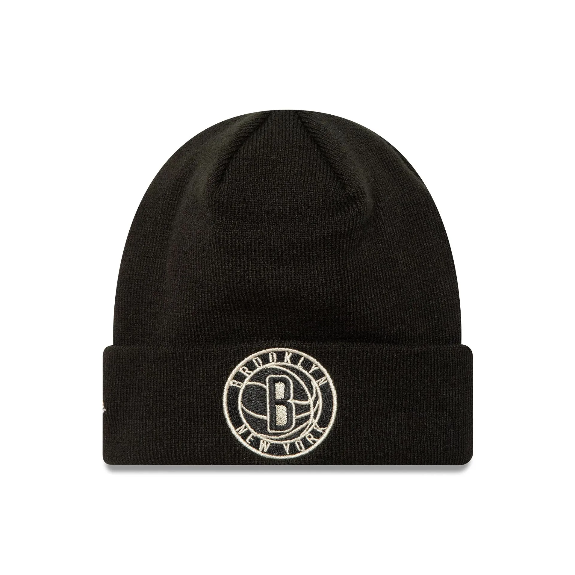 Brooklyn Nets NBA Metallic Black Cuff Knit Beanie Hat