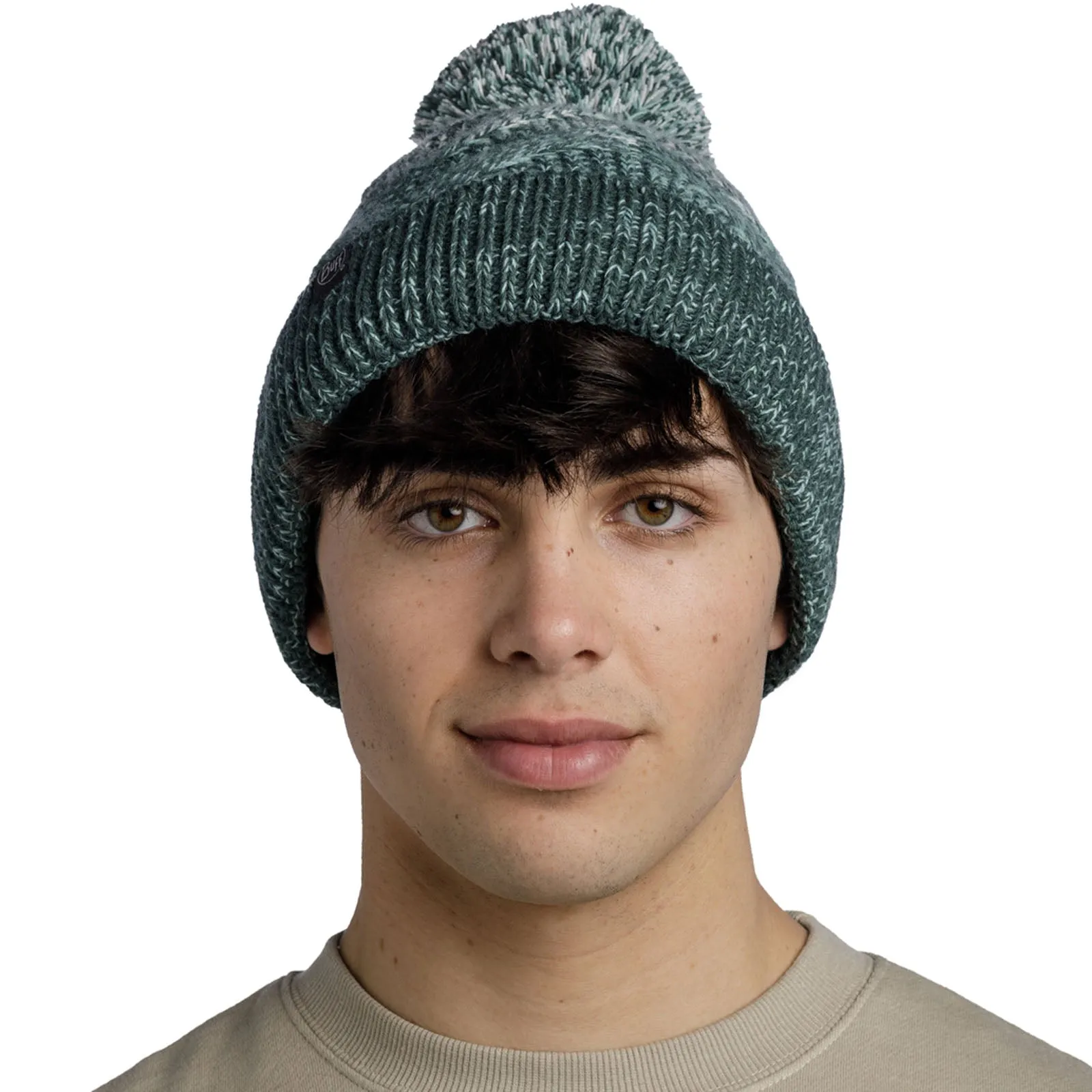 Buff Unisex Knitted Fleece Lined Bobble Hat