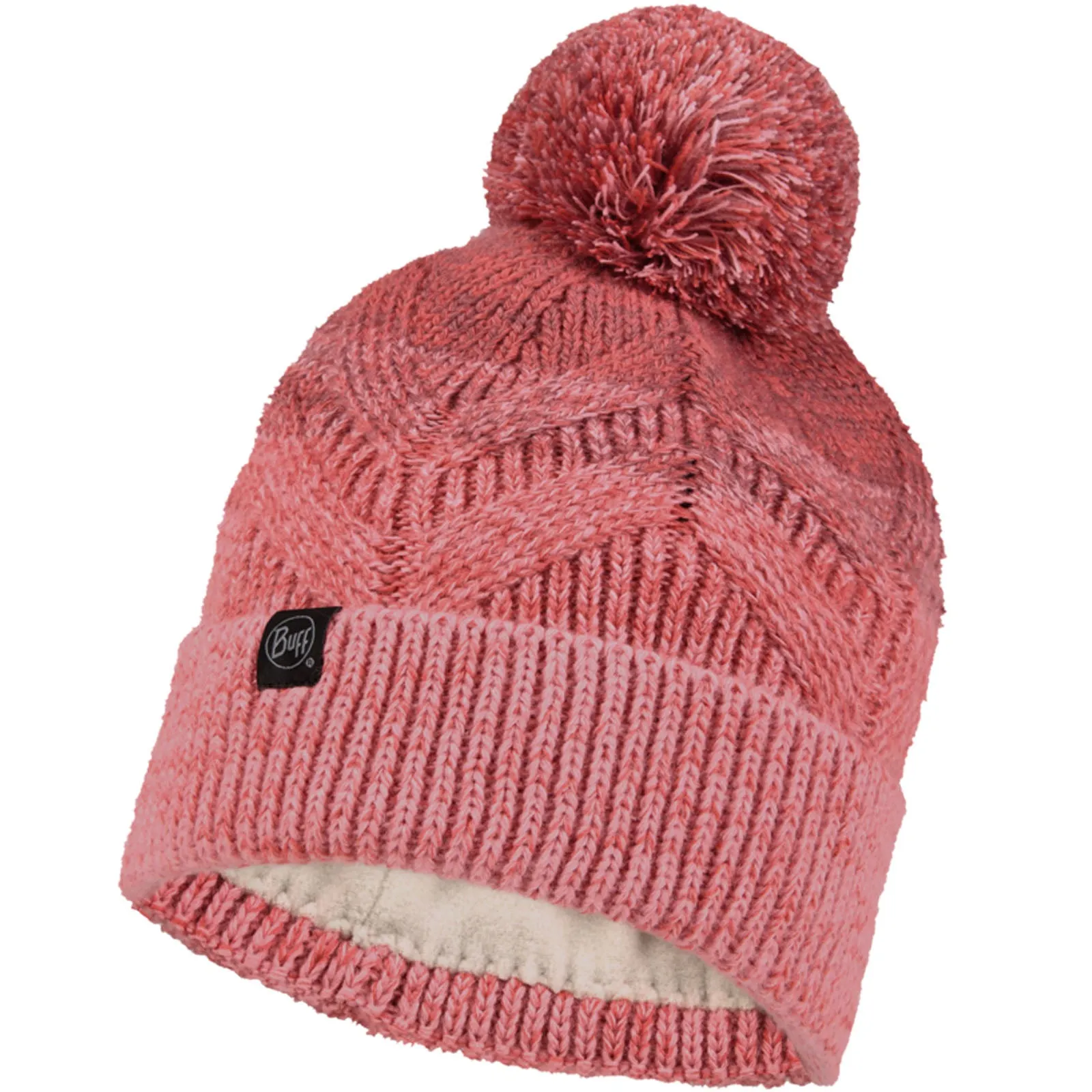 Buff Unisex Knitted Fleece Lined Bobble Hat