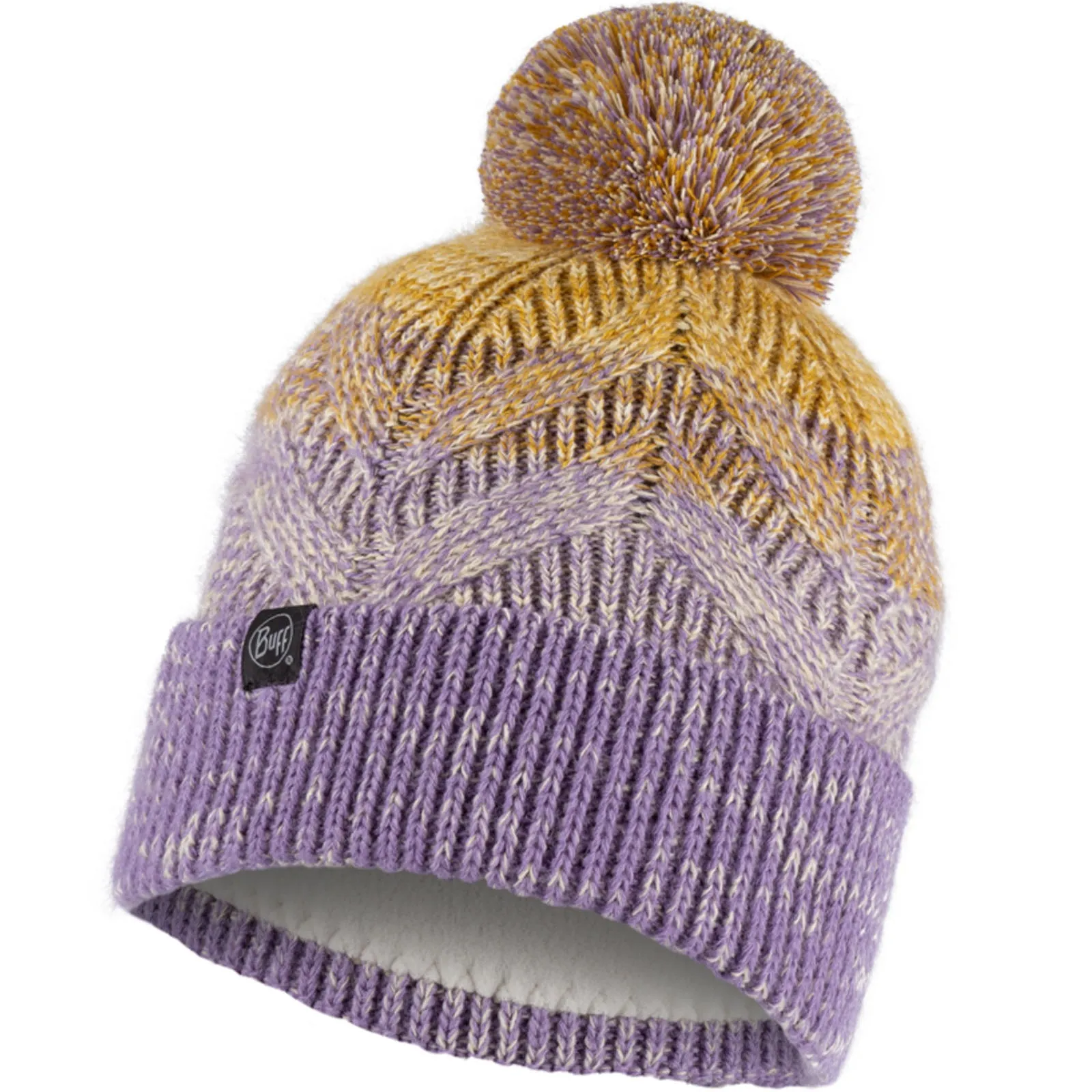 Buff Unisex Knitted Fleece Lined Bobble Hat