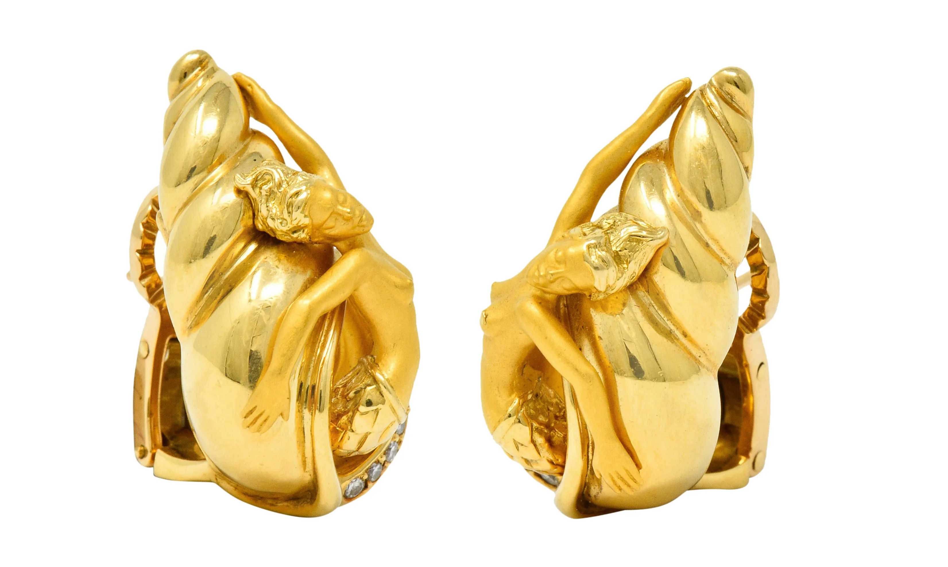 Carrera Y Carrera Diamond 18 Karat Gold Mermaid Earrings