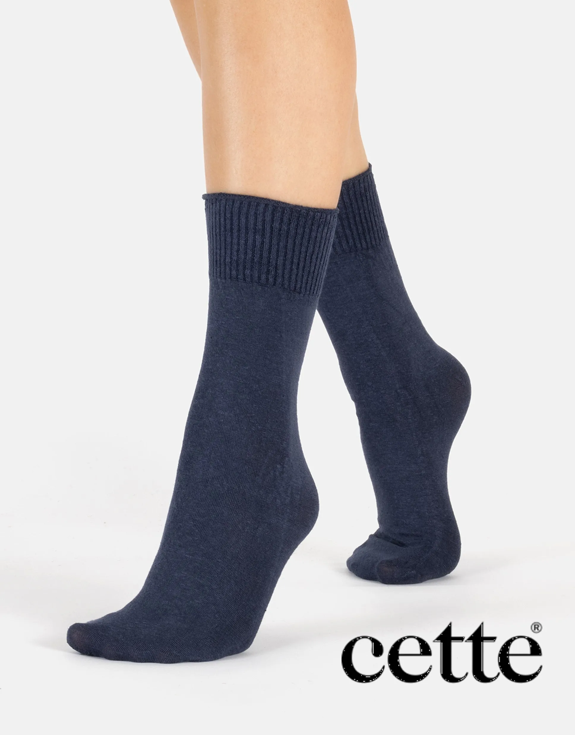 Cette Linen Socks 290-12 Navy