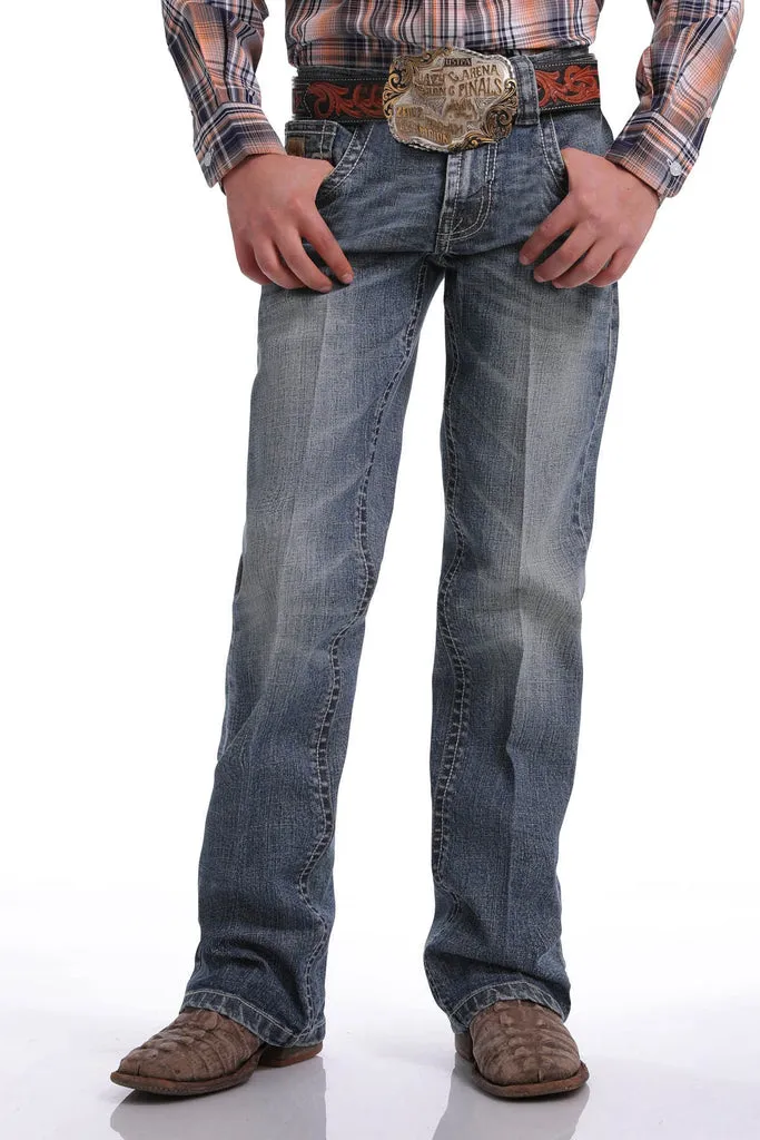 Cinch Medium Stonewash Slim Fit Boot Cut Jeans for Boys