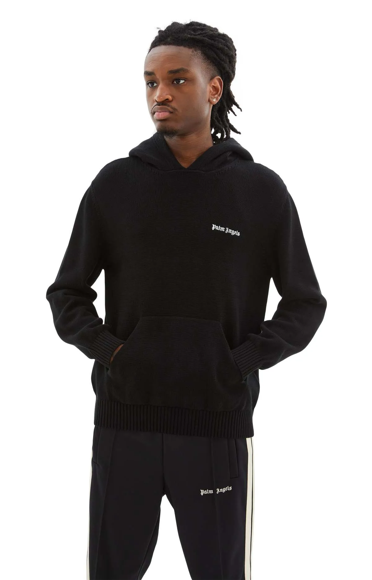 Classic Logo Knit Hoody - Black/Off White