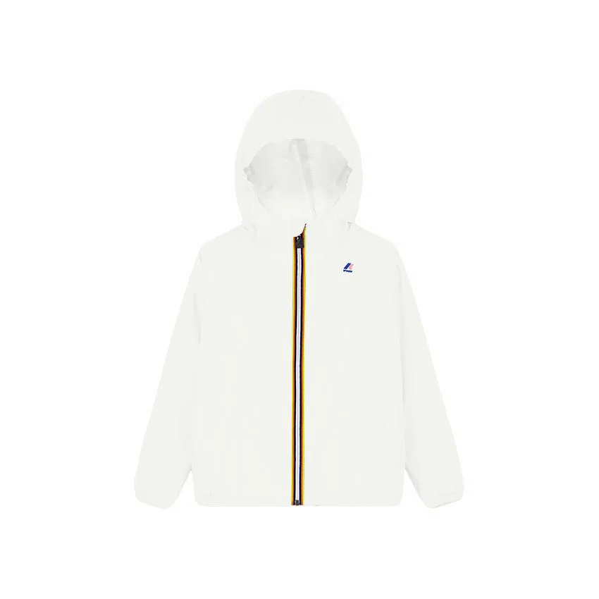 Claude - Kids Packable Full Zip Rain Jacket in White