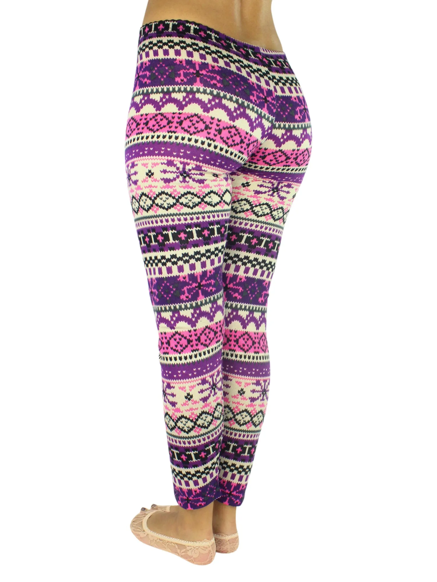 Colorful Holiday Snowflake Print Leggings