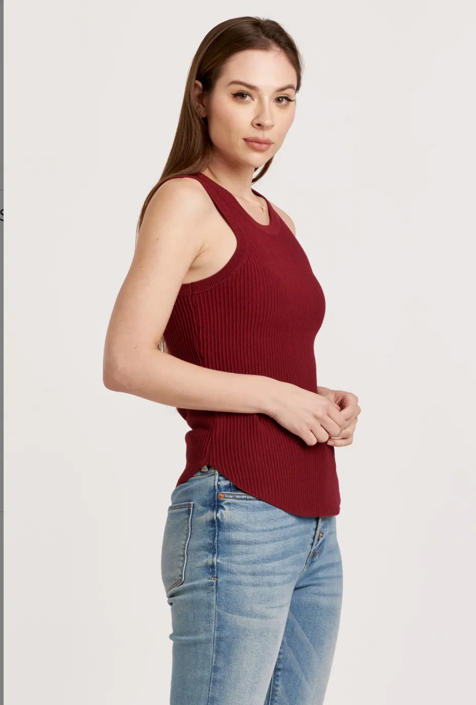 Cora Ribbed Tank Sweater