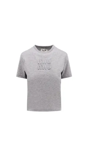 Cotton Logo Patch T-shirt - Grey