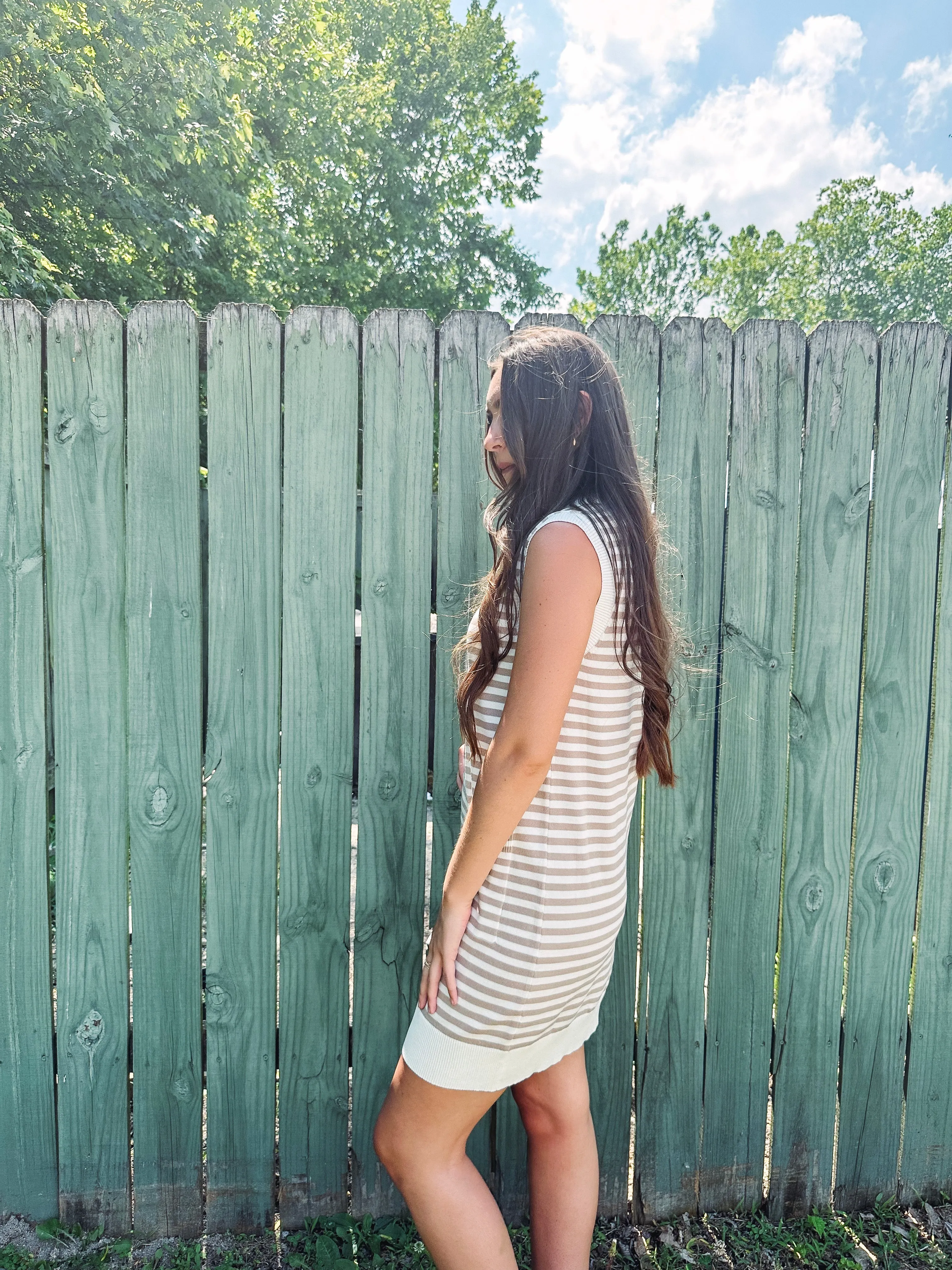 Country Club Inspo Striped Polo Dress