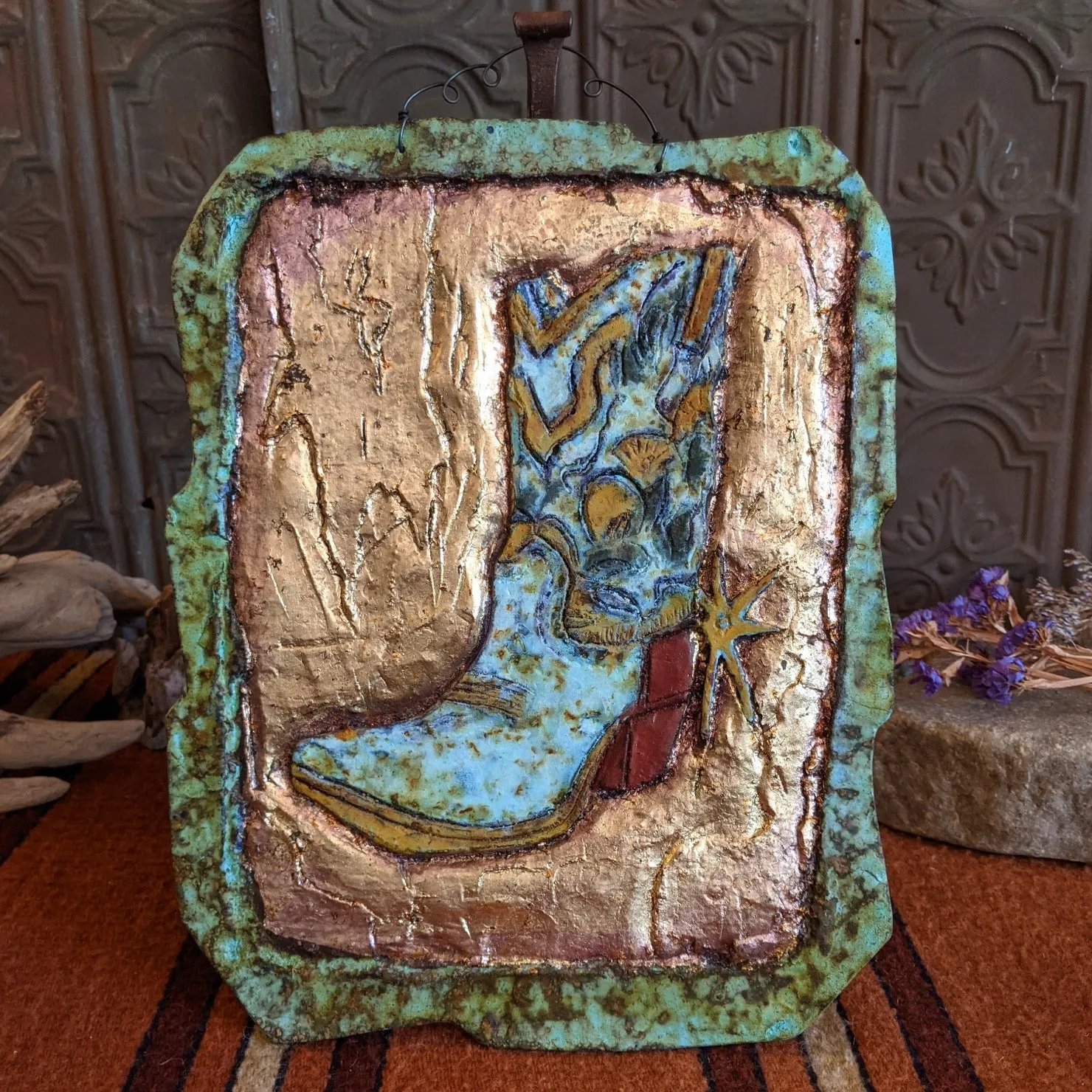 Cowboy Boot Wall Art by paper and Stone GF-SW15