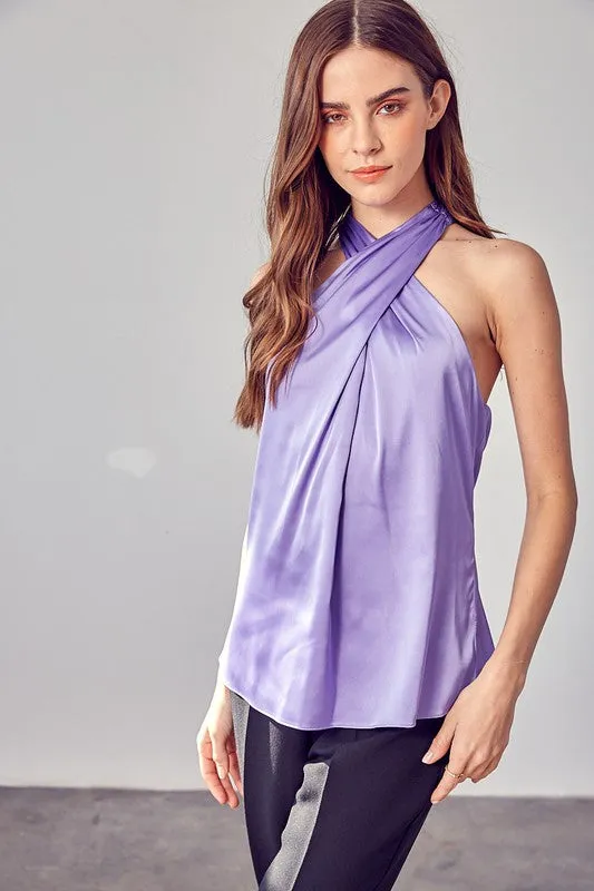 Cross Neck Sleeveless Top