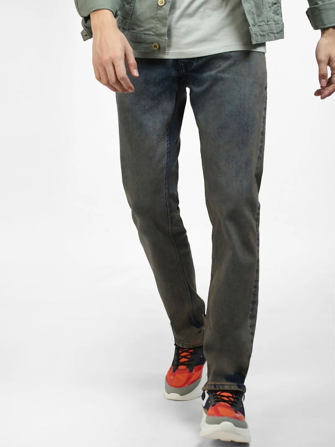 Dark Blue Low Rise Washed Tim Slim Jeans