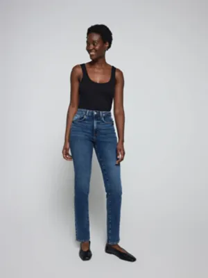 Dark Wash Skye Straight Leg Jeans | Women | George at ASDA