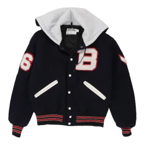 Delong Varsity Jacket - Medium Navy Wool Blend