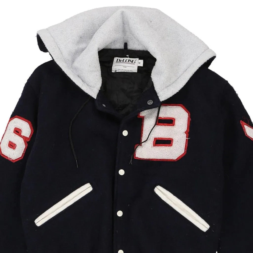 Delong Varsity Jacket - Medium Navy Wool Blend