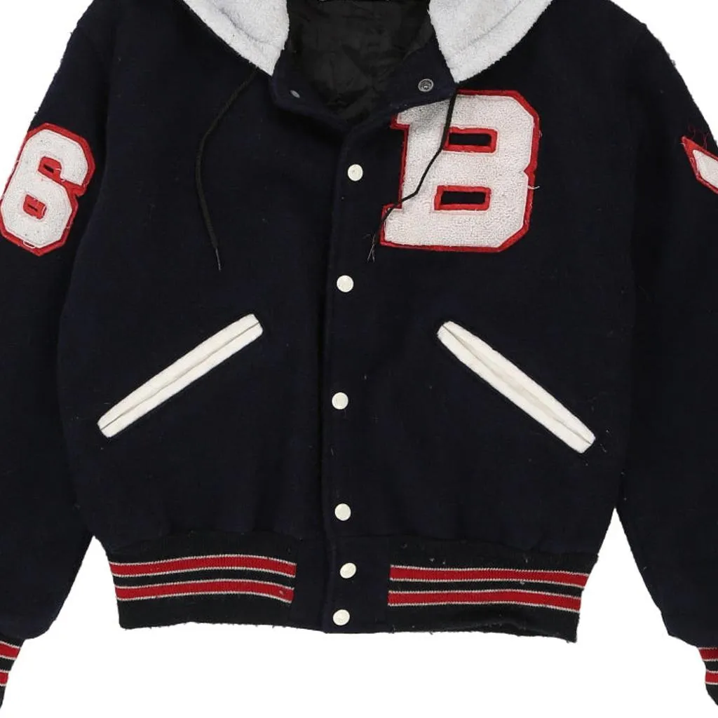 Delong Varsity Jacket - Medium Navy Wool Blend