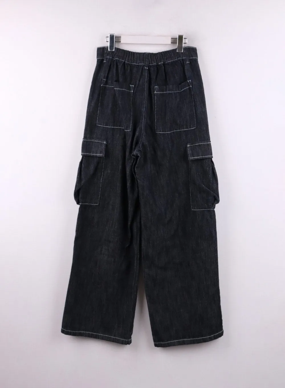 Denim Cargo Wide Leg Jeans CF407