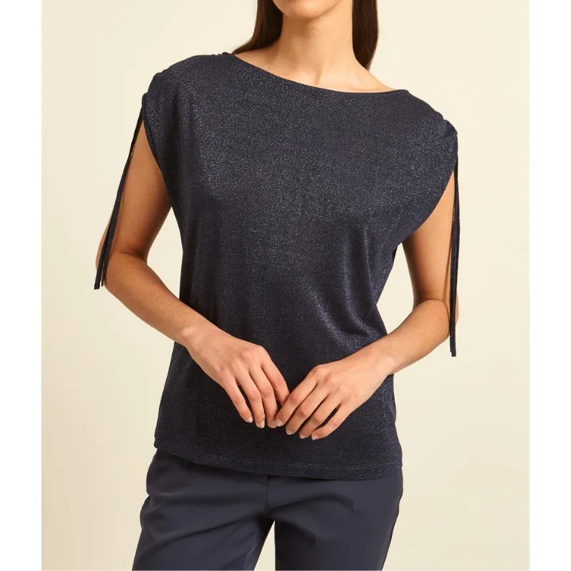 Diffusione Tessile  |Blended Fabrics Sleeveless Boat Neck Plain Short Sleeves