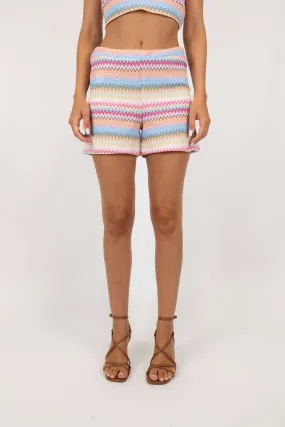 Dixie - Shorts fantasia a zig zag con elastico in vita