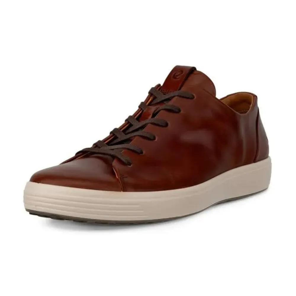 Ecco Soft 7 Plain Lace Cognac Sneaker (Men's)