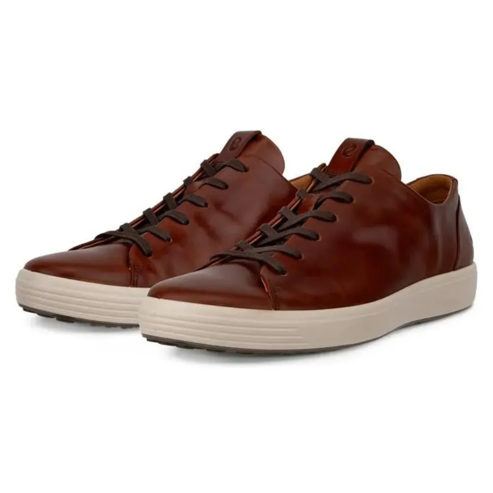 Ecco Soft 7 Plain Lace Cognac Sneaker (Men's)